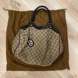 Gucci handle bag with Black leather trim